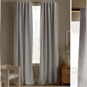 NWOT QUINCE Set Of 2 48x84 European Linen Blackout Curtains White 0978